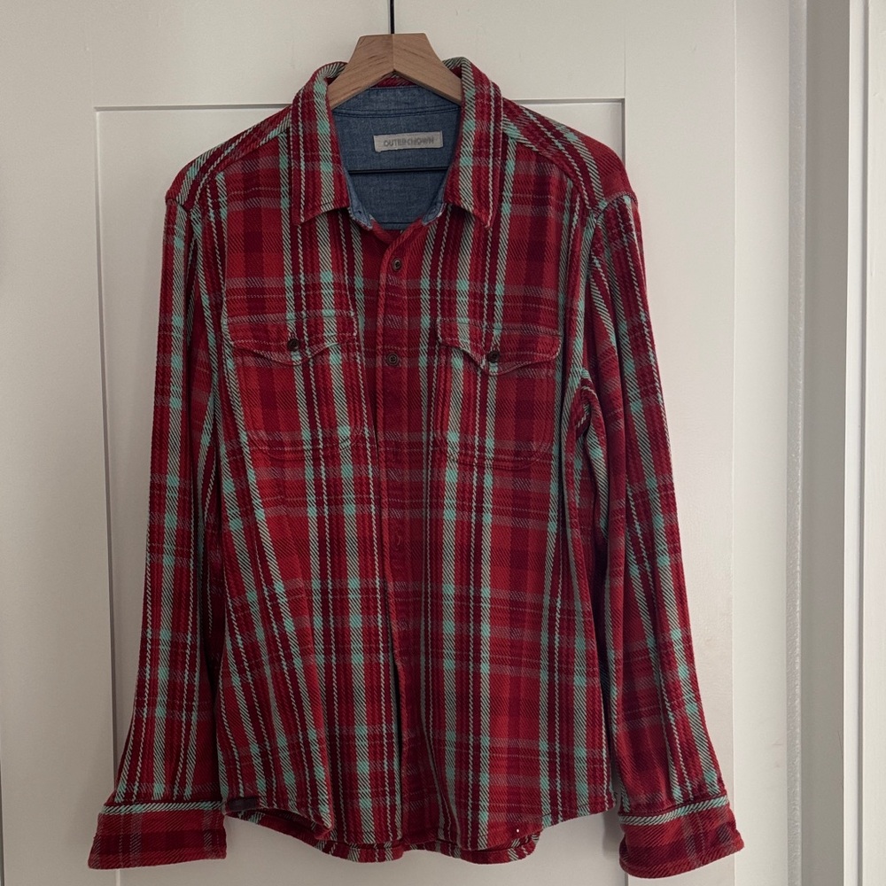 Outerknown Red Plaid Button-Up Flannel